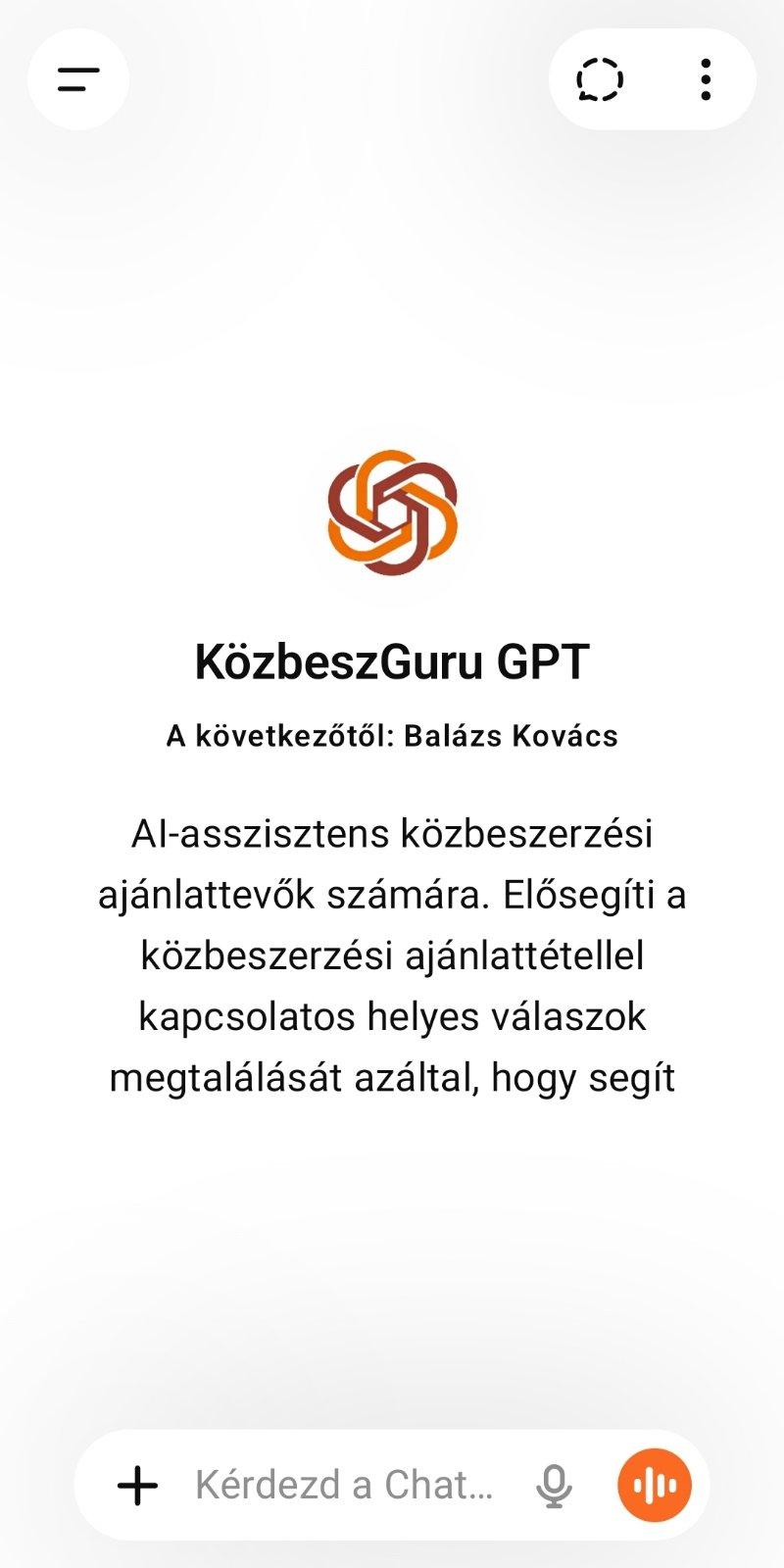 Kattintás a képre, és már navigálsz is a KözbeszGuru GPT-re KözbeszGuru GPT